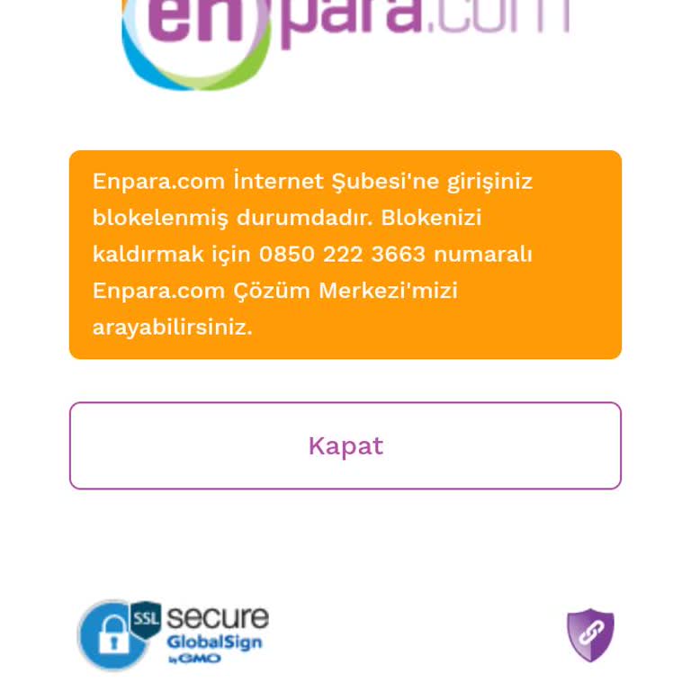 Enpara Kanalları Kullanıma Kapalıdır