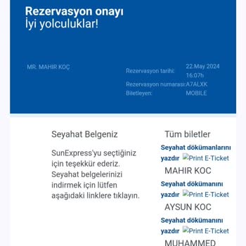 SunExpress Hava Yolları Uçuşumuzun İptal Edilmesi