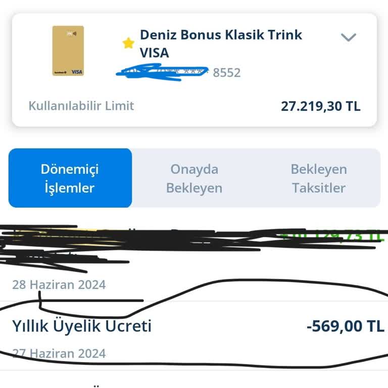 Denizbank Kredi Kartı Yıllık Aidat Ücreti