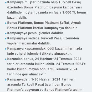 Garanti BBVA Turkcell Pasaj Bonus Platinum Başvuru 1.000 TL Bonus Yüklenmemesi