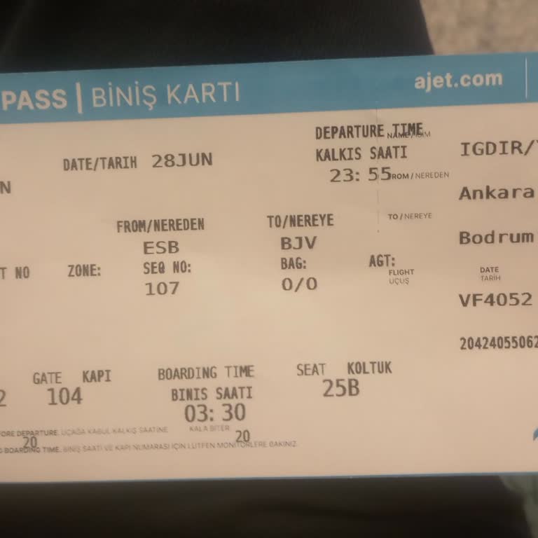 Esenboğa'da, 28 Haziran 2024 Akşamında Ajet Üzdü Ve Yordu.