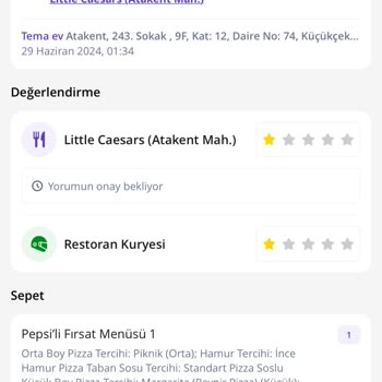 Getir Yemek Sipariş Teslim Edilmemesi Ve Para İadesi Yapmaması
