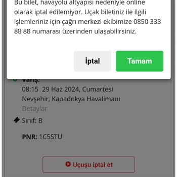 Enuygun Göstermelik "bilet İptal" Butonu Kullanıyor?