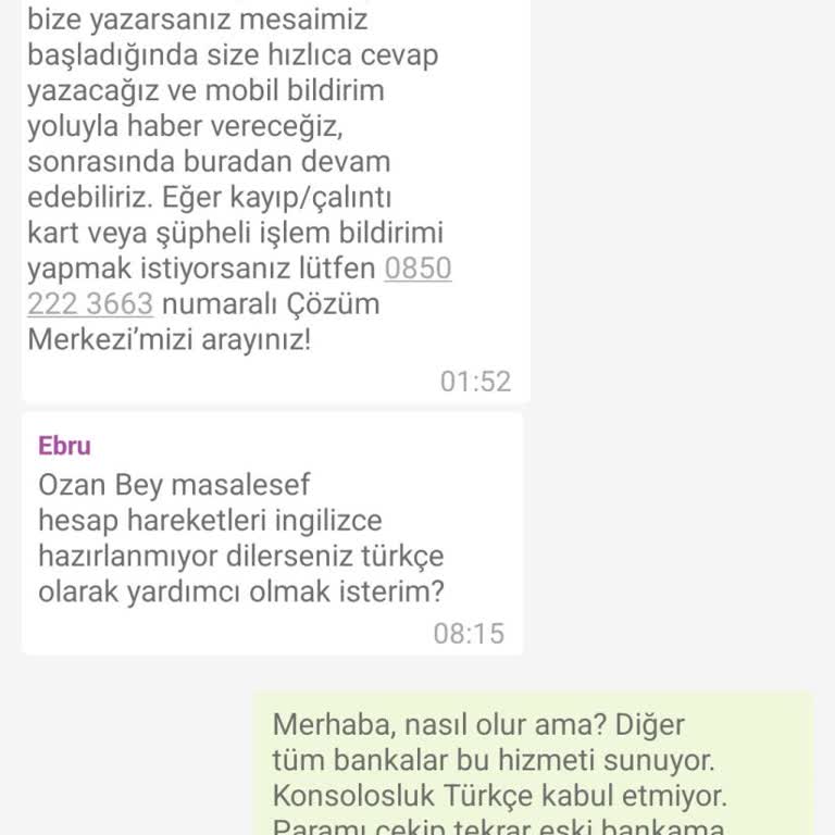 Enpara İngilizce Hesap Dökümü Vermiyor.