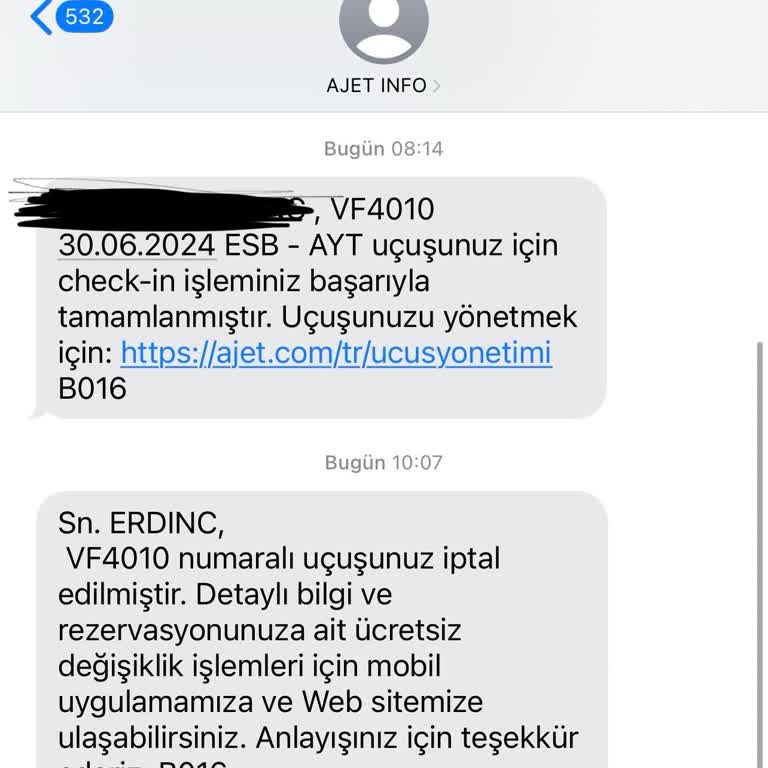 AJet (Anadolu Jet) A-jet Uçuş İptali