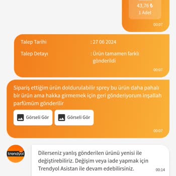Trendyol Yanlış Gönderilen Sipariş Ve Eksik İade Süreci