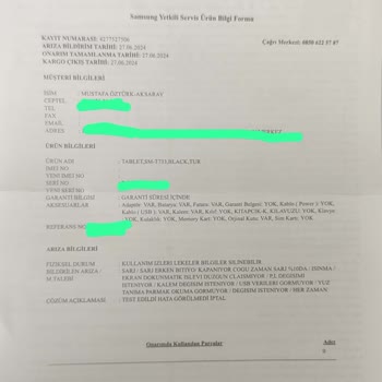 Samsung Garantiye Gönderdiğim Tabletim İncelenmeden Geri Gönderildi!