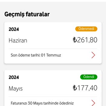 Vodafone Yüksek Fatura Detayı %300