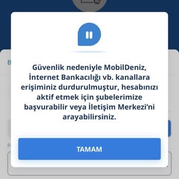 Denizbank, Güvenlik Nedeniyle İnternet Bankacılığı Ve Benzer