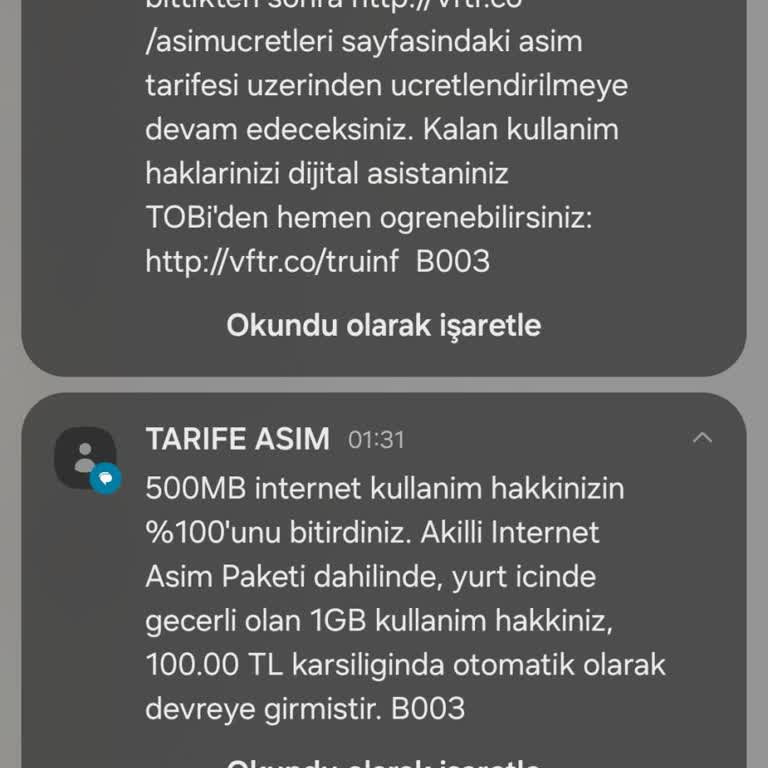 Vodafone Kafasına Göre Asim Yapıyor