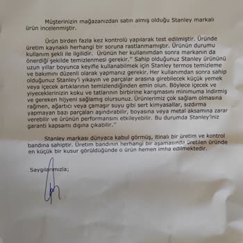 A101 Stanley Termos Paslandı. Gurur Tekstil Ve A101 Sorumluluk Almıyor
