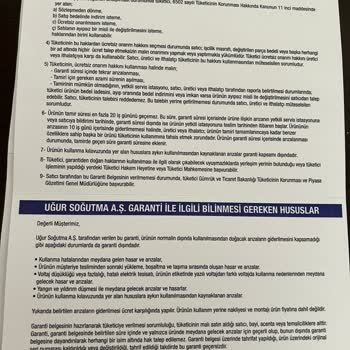 Uğur Soğutma Yeni Aldığım Derin Dondurucu Gıdalarımı Bozdu, Maddi Zarar Yaşadım