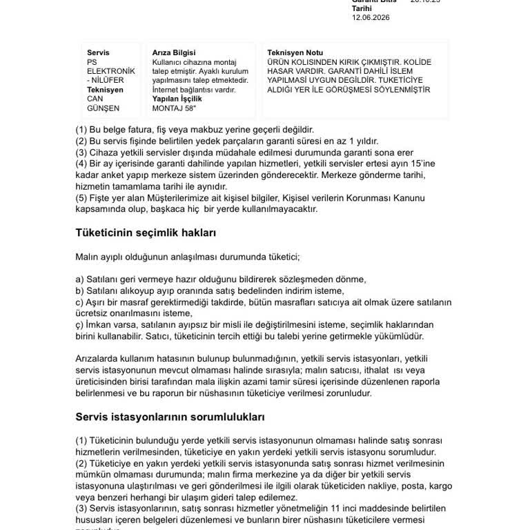 Hepsiburada Kusurlu Gelen TV Nin İadesi Yapılmıyor.