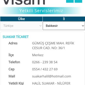 Visam'ın Balıkesir Merkez İlçedeki Yetkili Servisi İlk Montaj Ücreti