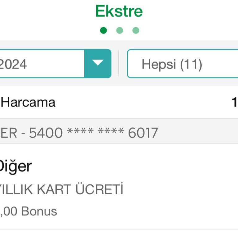 Garanti BBVA Yıllık Kart Aidatı Ücreti