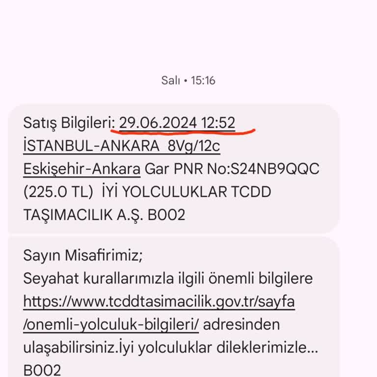TCDD YHT'nin Aşırı Gecikmesinden Kaynaklı Mağduriyet