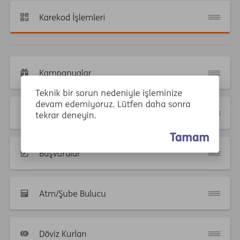 ING Bank Mobil Uygulama Teknik Sorunu