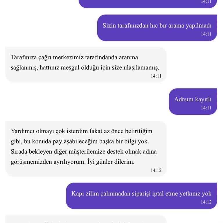 Aga Burger Para İadesi Yapılmaması