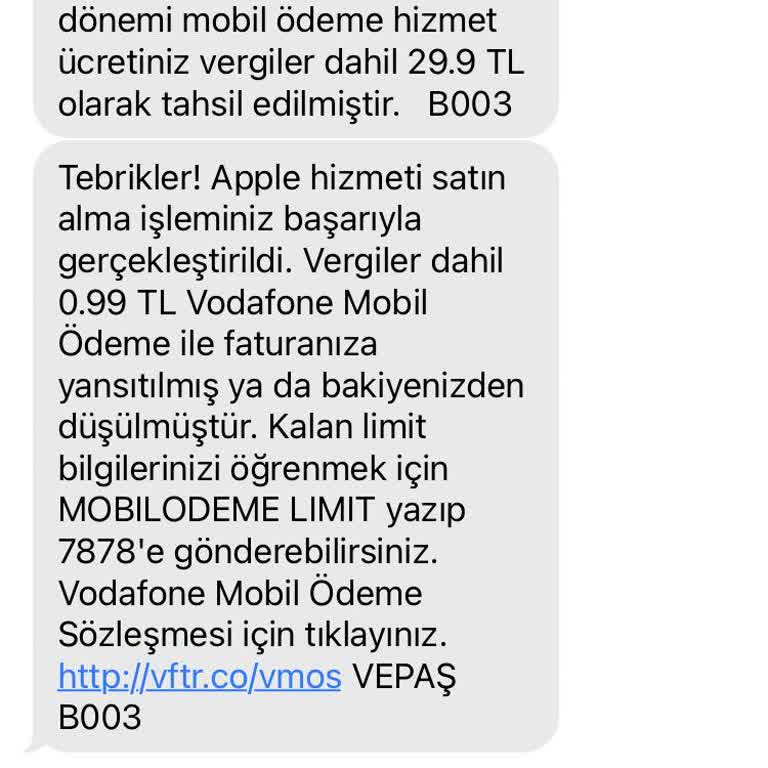 Vodafone Yasal Olmayan Hizmet Ücreti