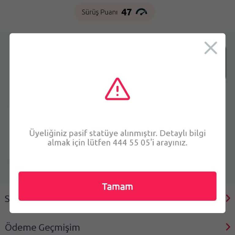 Tik Tak Araç Kiralama Pasif Üyelik