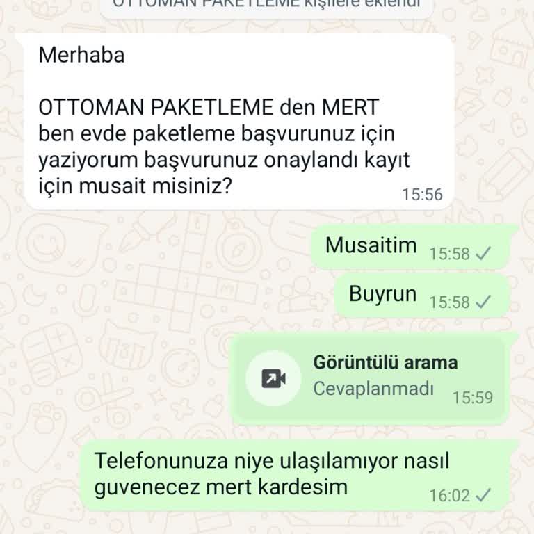 Ottoman Paketleme Şüpheli