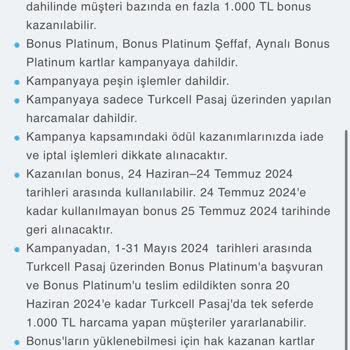 Turkcell Pasaj Kampanyasında Bonus Sorunu