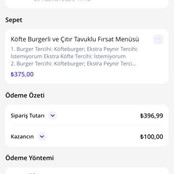 GetirYemek Sebepsiz Ürünümü İptal Etti Ücretimi İade Etmiyor