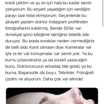 Rumeli Hastanesi Burun Estetiği Beceriksizliği