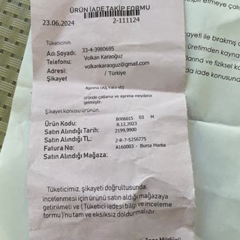 Avva'dan Aldığım Mont Yırtılmalar Var