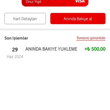 Vodafone Pay Anlik Ödeme Limiti