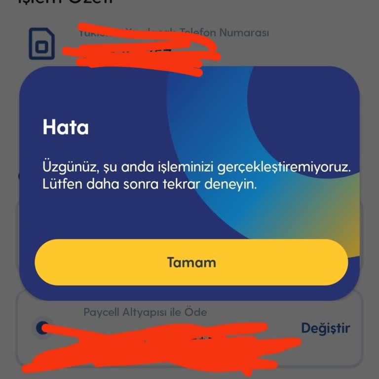 Turkcell Mobil Uygulamadan Hiçbir Şekilde Tl Veya Paket Yüklenmiyor.
