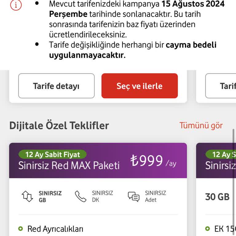 Vodafone'dan Uygun Fiyatlı Paket Talebi