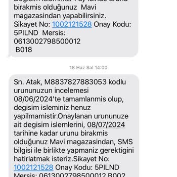 Mavi'nin Hatalı Ürünlerinde Yaşanan Değişim Mağduriyeti