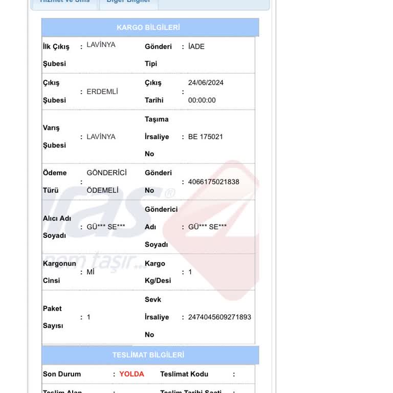 Aras Kargo Asla Teslim Etmiyor