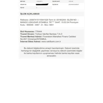 Mango İademi Kabul Etmiyor