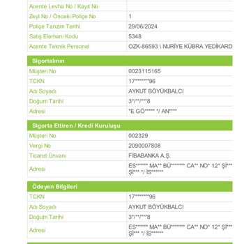 Fiba Banka Hayat Sigortası İptali