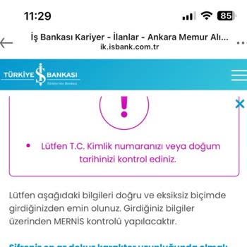 İş Bankası İş Başvurusu Yapamıyorum