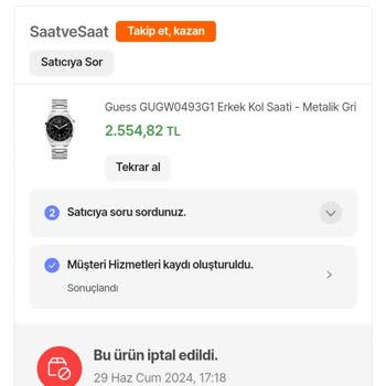 Saat & Saat Ürün Var Gibi Görünüp Tedarik Sağlanmadı