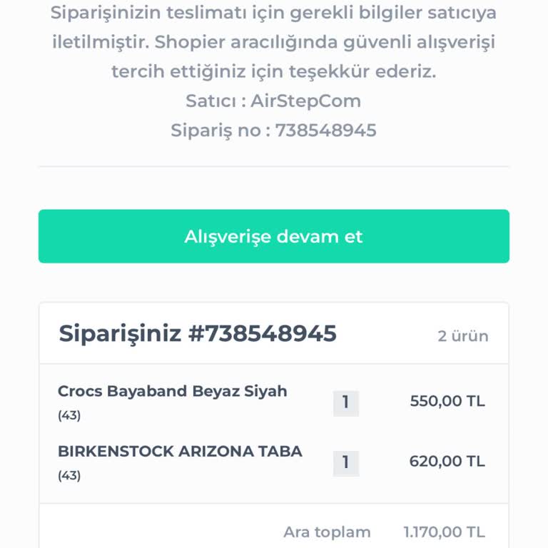 Shopier İnternet Sitesi Üzerinden Aldığım Ürünü Değişim İçin Ulaşamadım