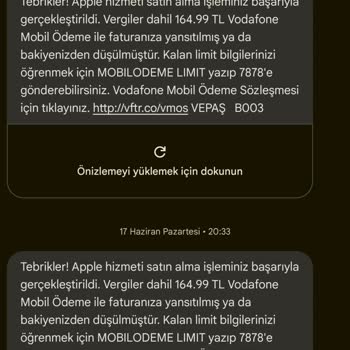 Vodafone Benim Bilgim Ve Onayım Olmadan Vepaş Ve Apple Dan Ürün Alınmıştır.