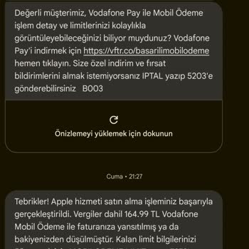 Vodafone Benim Bilgim Ve Onayım Olmadan Vepaş Ve Apple Dan Ürün Alınmıştır.