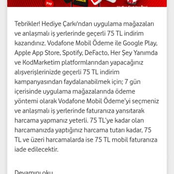 Vodafone Her Şey Yanımda Vodafone Mobil Ödeme Sorunu