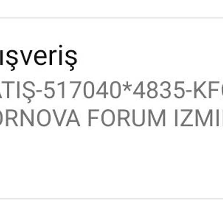 KFC İzmir Galata Rezidans Şube Kalitesizliği