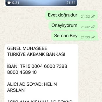 Ulusoy Danışmanlık (Pınar Ulusoy) Para İadesi Yapılması