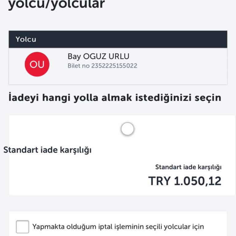 THY İade Politikaları Konusunda Yaşadığım Sorun