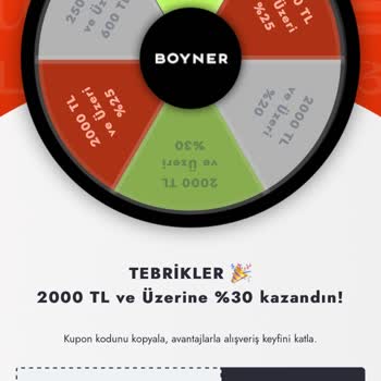 Boyner Mobil İndirim Kodu Geçersiz