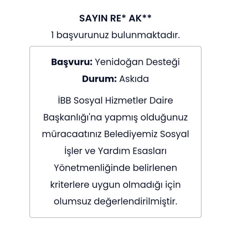 İBB - İstanbul Büyükşehir Belediyesi Yeni Doğan Paketi Başvuru Askıda Gözüküyor