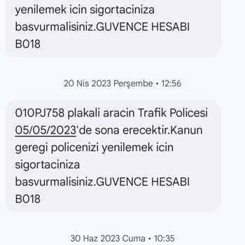 Güvence Hesabı Alakasız SMS Gönderme