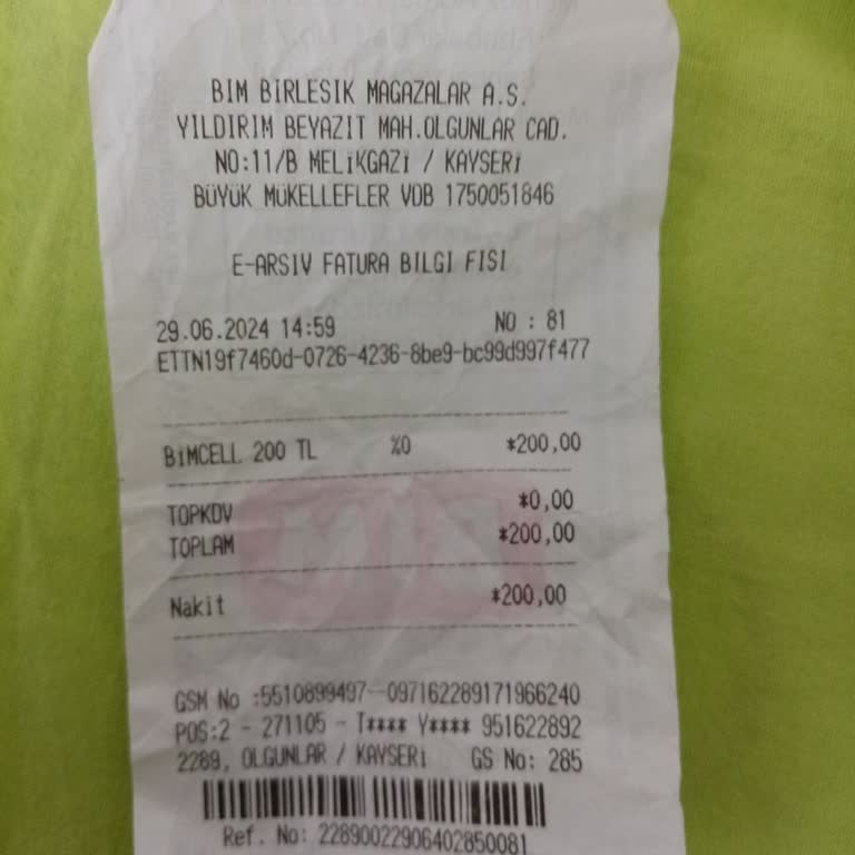 Bimcell Lira Yükleme Sorunu