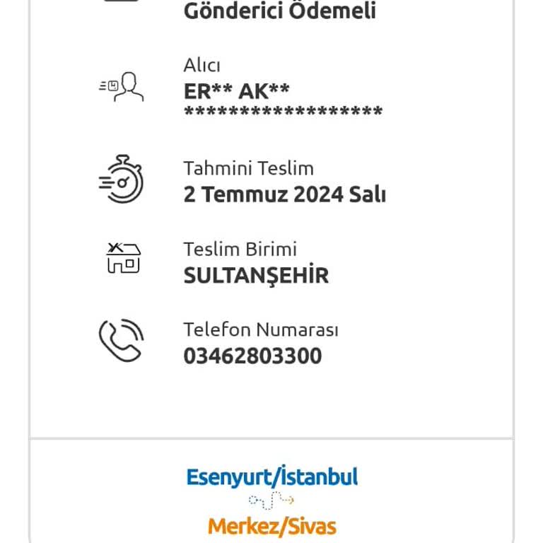 Yurtiçi Kargomu Şarkışla'ya Getirmiyor